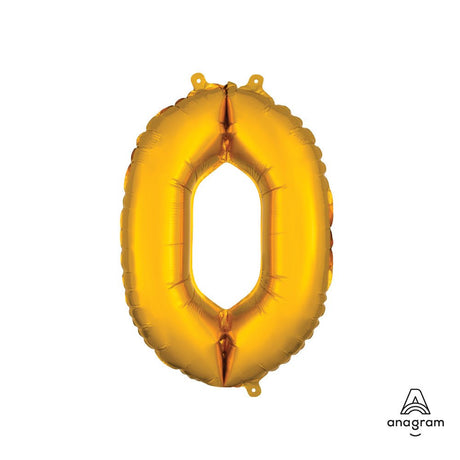 Gold Foil Number 0 Balloon