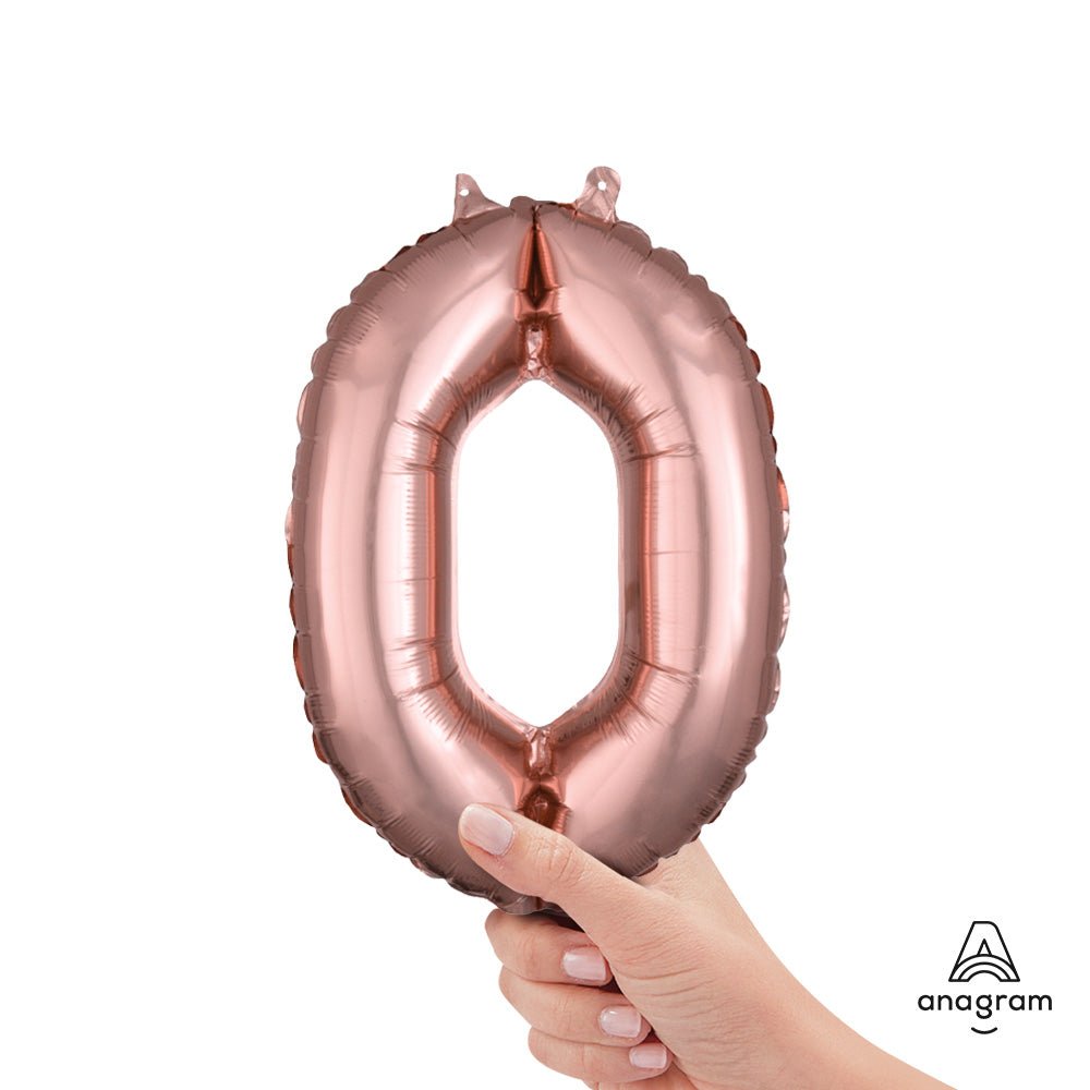 Foil Balloon Number 0 Rose Gold