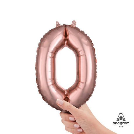 Foil Balloon Number 0 Rose Gold