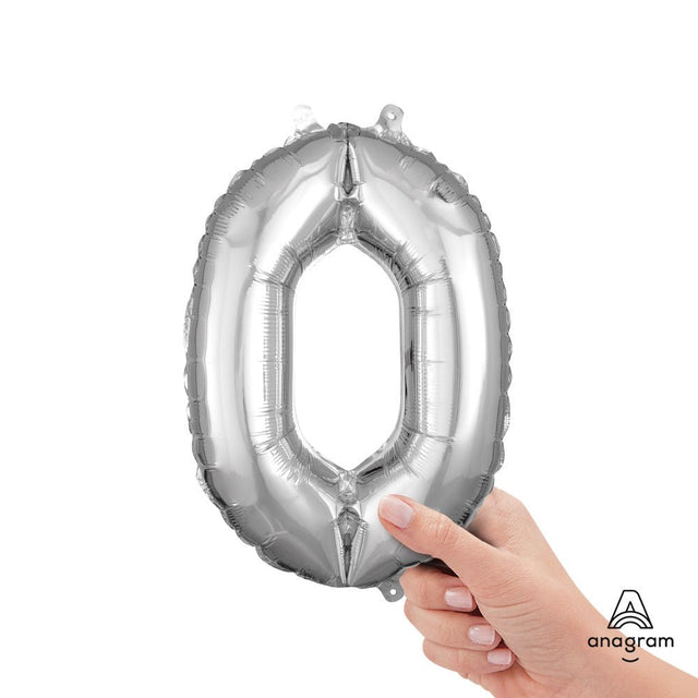 Foil Balloon Number 0 Silver
