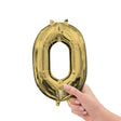 Foil Number 0 Balloon White Gold
