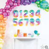 Foil Balloon Number 0 Jelli Ombre Air-Fill Only