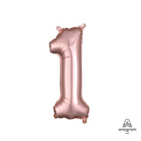 Foil Balloon Number 1 Rose Gold
