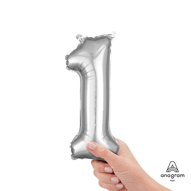 Foil Balloon Number 1 Silver