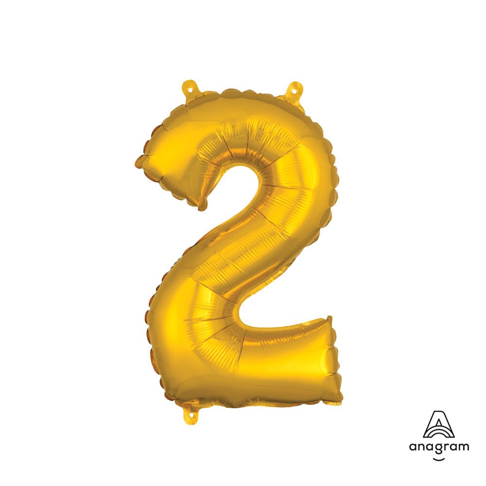 Foil Balloon Number 2 Gold Air-Fill Only