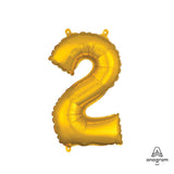 Foil Balloon Number 2 Gold Air-Fill Only