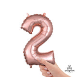 Foil Number 2 Balloon Rose Gold