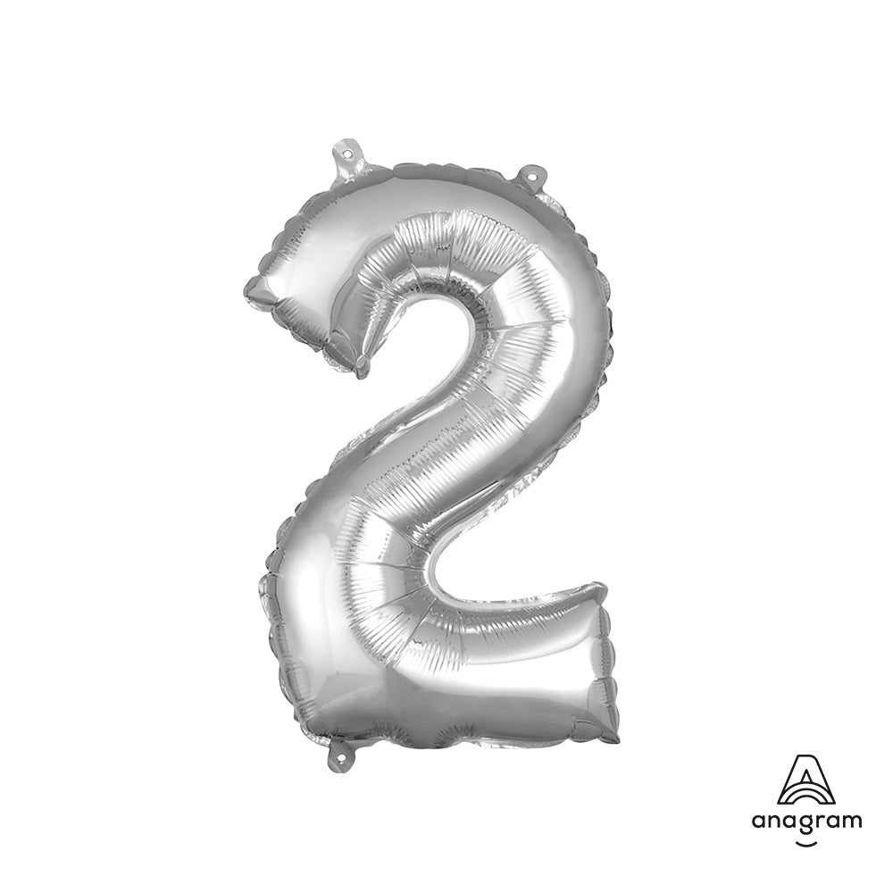 Foil Number 2 Silver Balloon