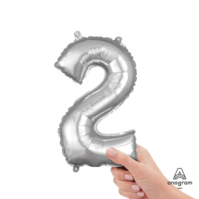 Foil Number 2 Silver Balloon