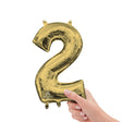 Foil Balloon Number 2 White Gold