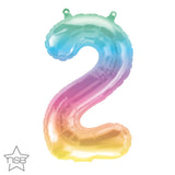 Foil Balloon Number 2 Jelli Ombre Air-Fill Only