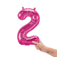 Foil Balloon Number 2 Magenta Air-Fill Only