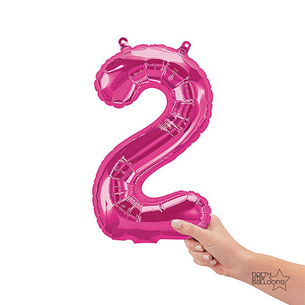 Foil Balloon Number 2 Magenta Air-Fill Only