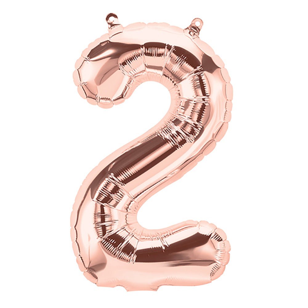 Foil Balloon Number 2 Rose Gold