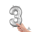 Silver Foil Number 3 Balloon
