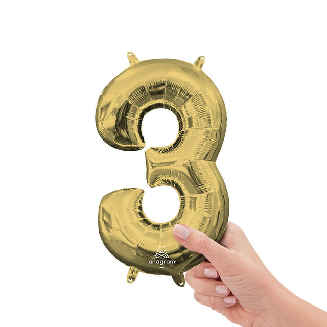 Foil Balloon Number 3 White Gold