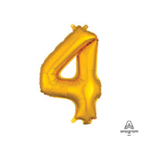 Foil Balloon Number 4 Gold