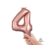 Foil Balloon Number 4 Rose Gold