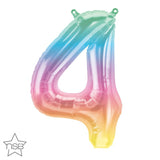 Foil Balloon Number 4 Jelli Ombre Air-Fill Only