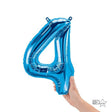 Foil Balloon Number 4 Blue Air-Fill Only
