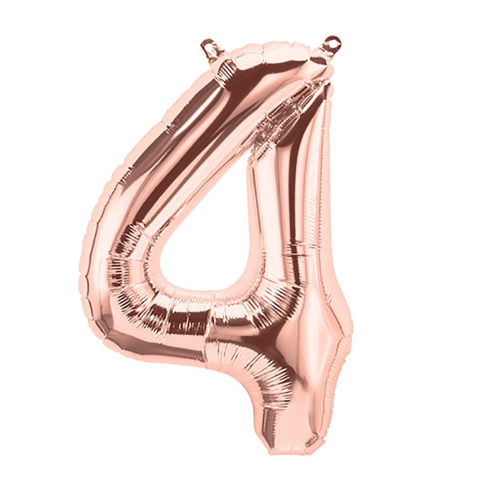 Foil Balloon Number 4 Rose Gold