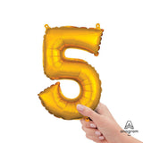 Foil Balloon Number 5 Gold