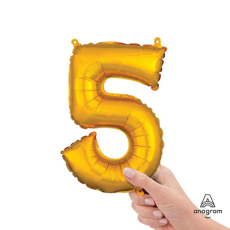 Foil Balloon Number 5 Gold