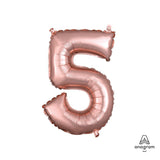 Foil Balloon Number 5 Rose Gold