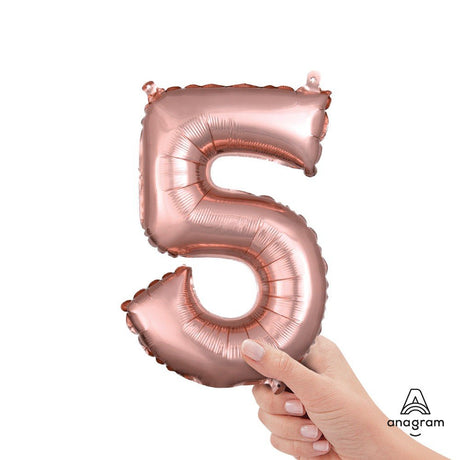 Foil Balloon Number 5 Rose Gold