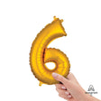 Gold Foil Number 6 Balloon