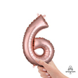 Foil Number 6 Balloon Rose Gold