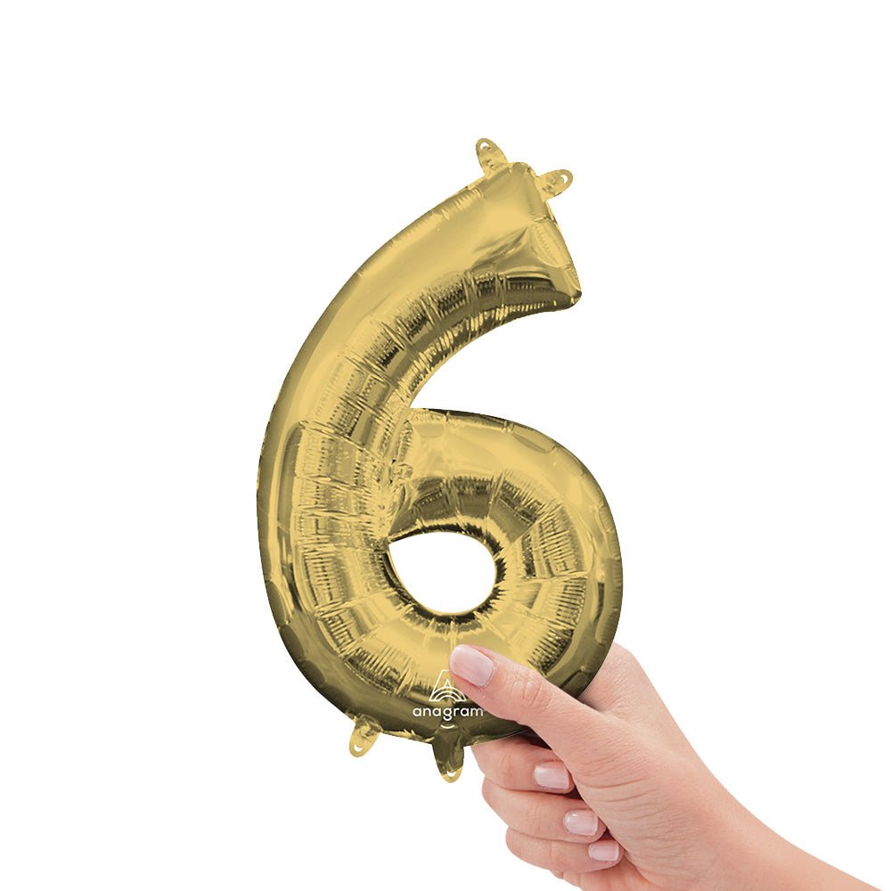 Foil Balloon Number 6 White Gold