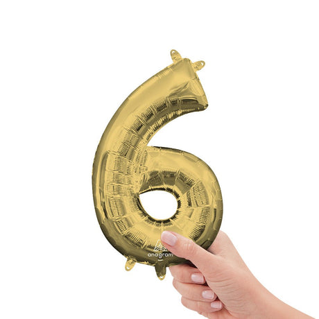 Foil Balloon Number 6 White Gold