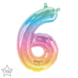 Number 6 Foil Balloon Jelli Ombre 16 Inch