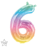Number 6 Foil Balloon Jelli Ombre 16 Inch