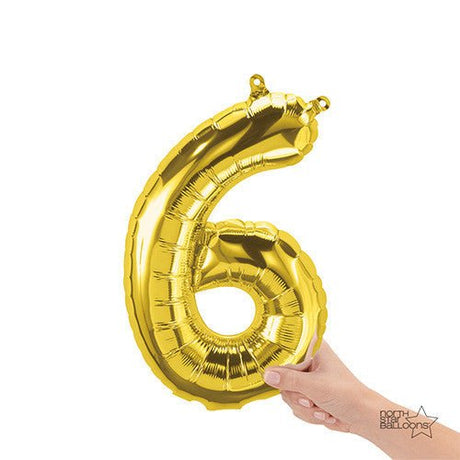 Foil Balloon Number 6 Gold Air-Fill Only