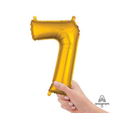 Foil Number 7 Balloon Gold
