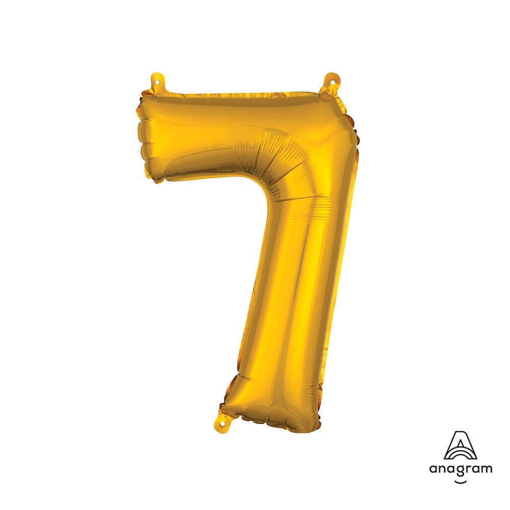Foil Number 7 Balloon Gold