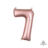 Foil Number 7 Rose Gold Balloon
