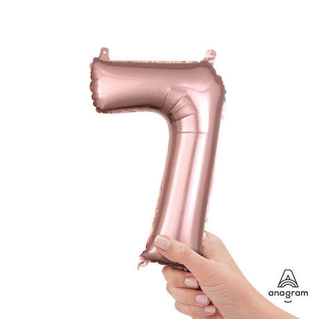 Foil Number 7 Rose Gold Balloon