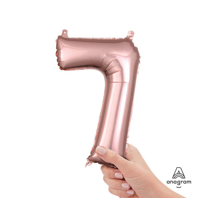Foil Number 7 Rose Gold Balloon