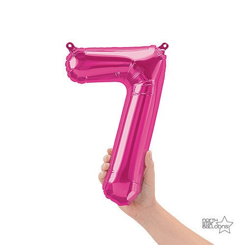 Foil Balloon Number 7 Magenta Air-Fill Only