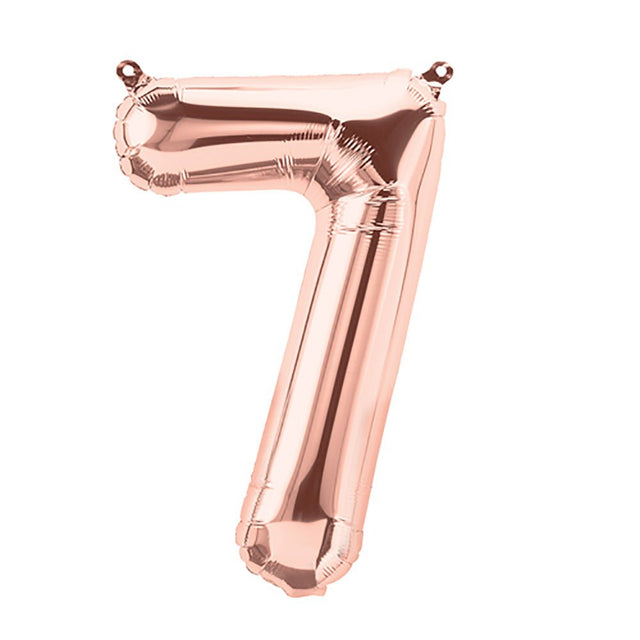 Foil Balloon Number 7 Rose Gold