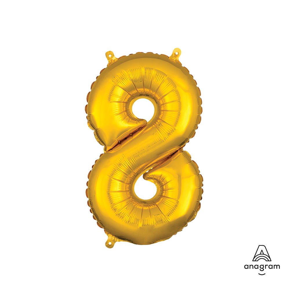 Gold Foil Number 8 Balloon