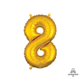 Gold Foil Number 8 Balloon