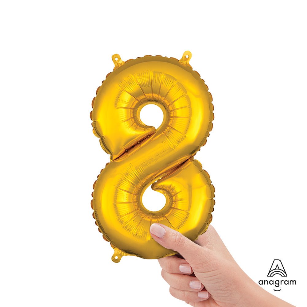 Gold Foil Number 8 Balloon