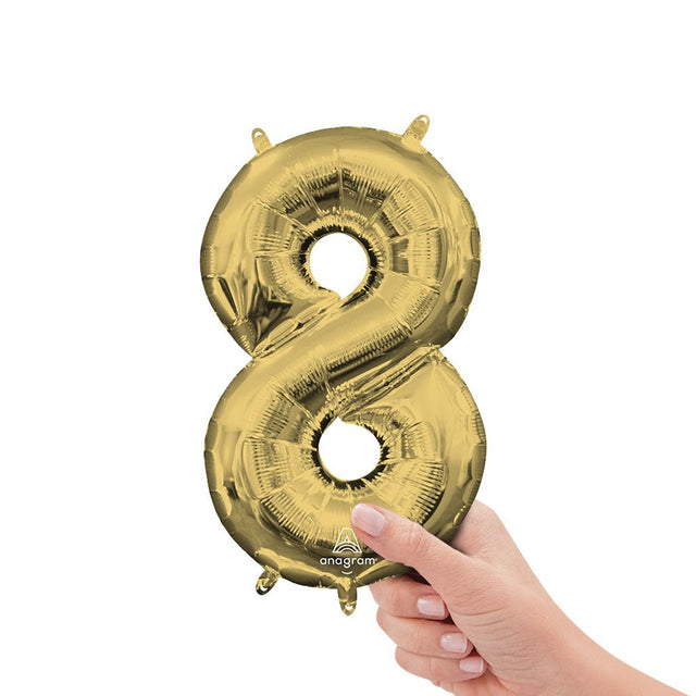 Foil Balloon Number 8 White Gold