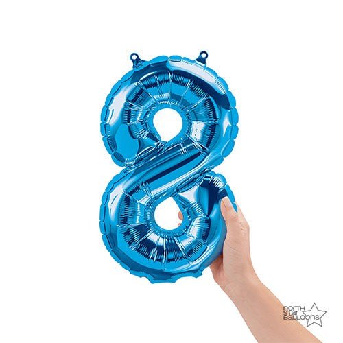 Number 8 Foil Balloon Blue 16 Inch