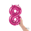Foil Balloon Number 8 Magenta
