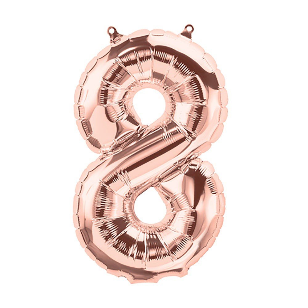 Foil Balloon Number 8 Rose Gold